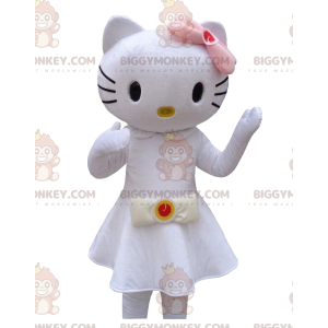 Costume de mascotte BIGGYMONKEY™ de Hello Kitty habillée d'une