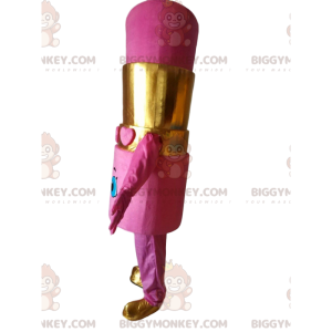 Obří růžová rtěnka kostým maskota BIGGYMONKEY™, make-up kostým