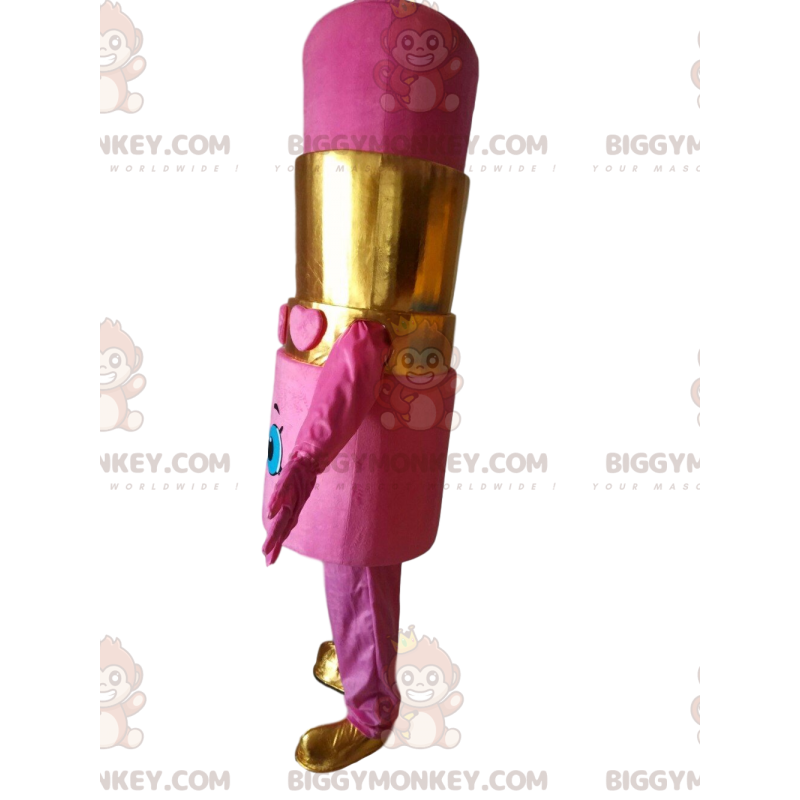 Kæmpe pink læbestift BIGGYMONKEY™ maskot kostume, makeup