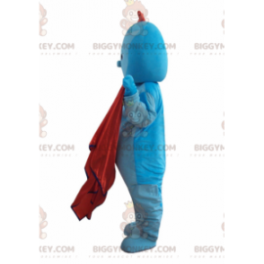 Fato de mascote BIGGYMONKEY™ de personagem azul com escudo