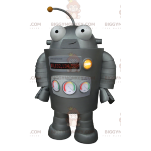 Sehr lustiges graues Roboter-BIGGYMONKEY™-Maskottchen-Kostüm -