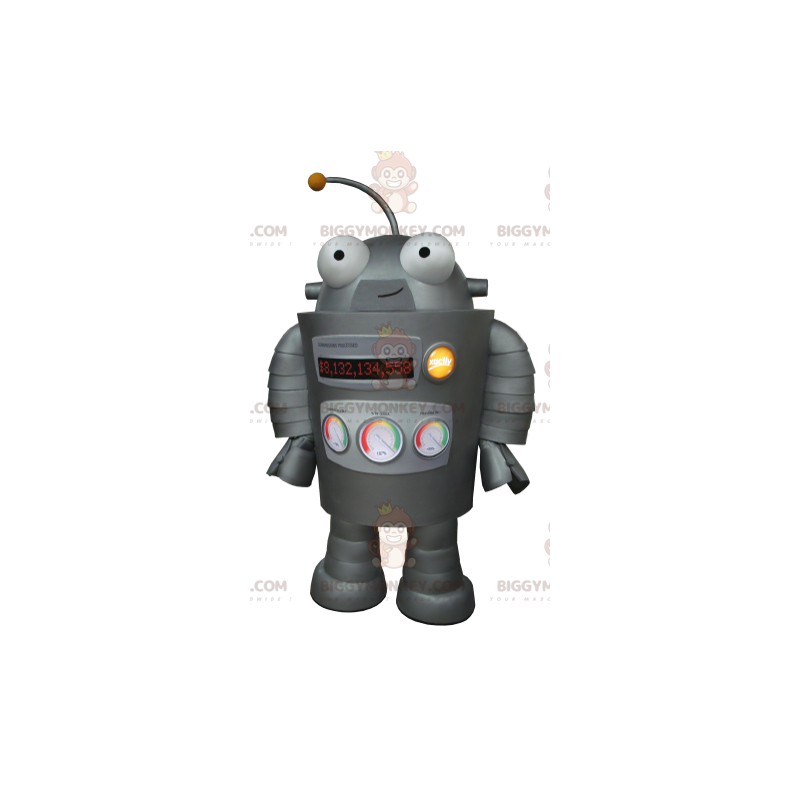 Costume de mascotte BIGGYMONKEY™ de robot gris très rigolo - Costume de mascotte BIGGYMONKEY™ de robot gris très rigolo -