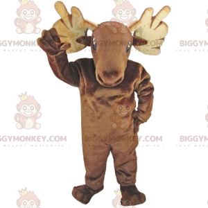 Disfraz de mascota BIGGYMONKEY™ de alce reno caribú marrón -