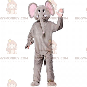 Costume de mascotte BIGGYMONKEY™ d'éléphant gris et rose