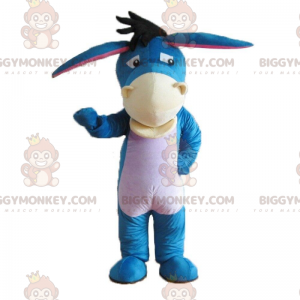 Traje de mascote BIGGYMONKEY™ de Eeyore, famoso burro azul em