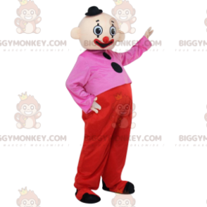 BIGGYMONKEY™ färgglad clownmaskotdräkt, cirkusdräkt, akrobat -