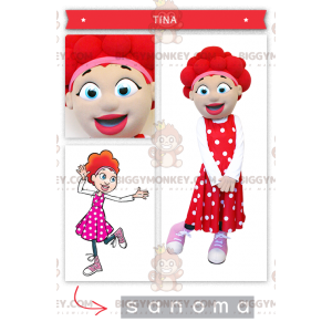 Rood haar BIGGYMONKEY™ mascottekostuum voor meisjes -