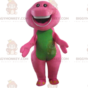 Fantasia de mascote BIGGYMONKEY™ dinossauro rosa e verde