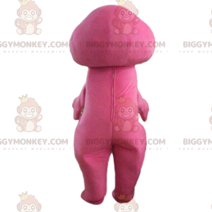 BIGGYMONKEY™ mascot costume pink and green dinosaur, colorful