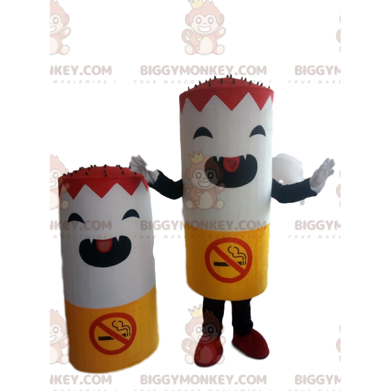 Sigaretta gigante BIGGYMONKEY™ Costume da mascotte con segno di Sigaretta gigante BIGGYMONKEY™ Costume da mascotte con segno di
