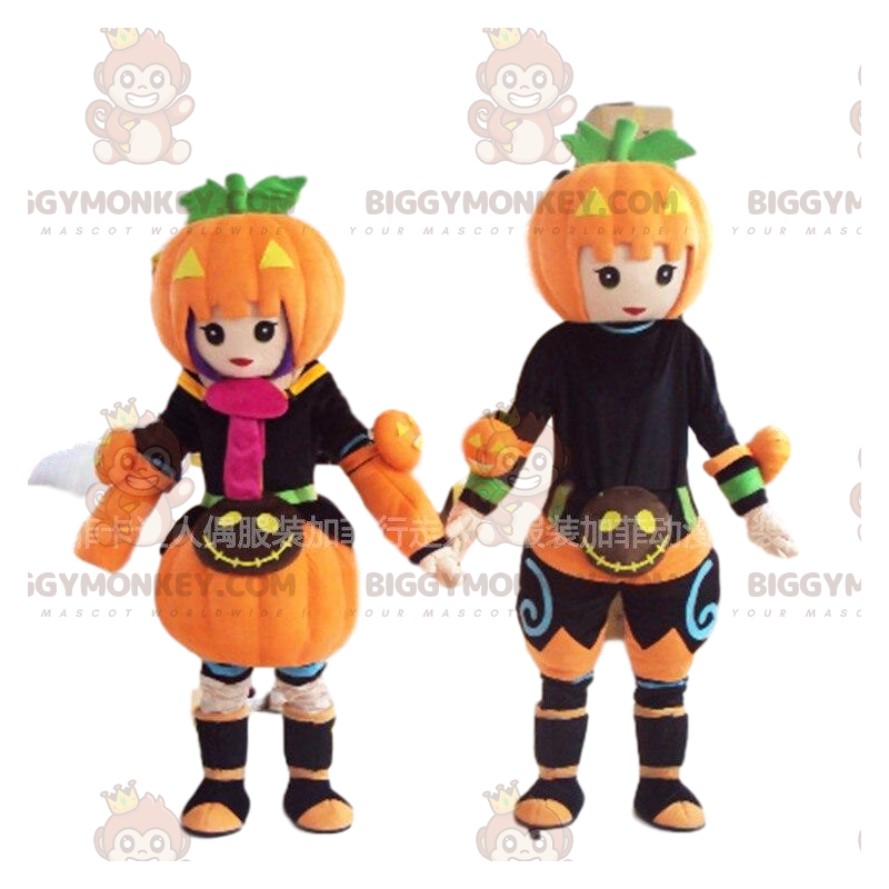 BIGGYMONKEY™s mascot Halloween characters, pumpkin costumes -