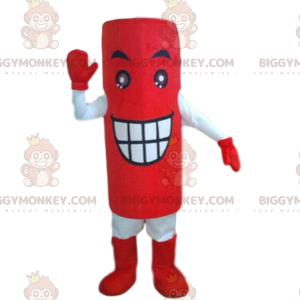 Kostým maskota Giant Red Battery BIGGYMONKEY™, kostým baterie –