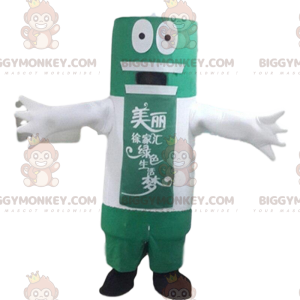 Giant green and white battery BIGGYMONKEY™ mascot costume