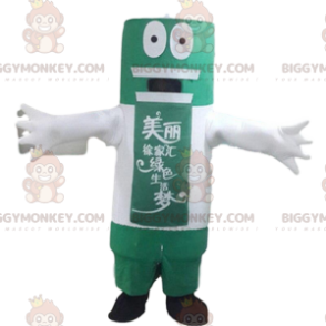 Costume da mascotte BIGGYMONKEY™ batteria gigante verde e