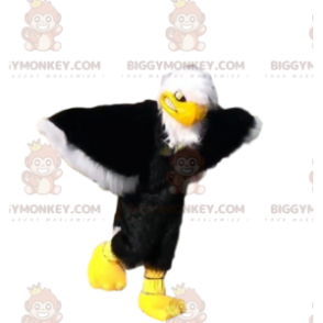 BIGGYMONKEY™ maskottiasu musta, valkoinen ja keltainen kotka
