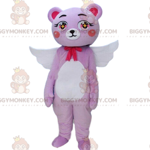 Kostým maskota medvídka BIGGYMONKEY™ s křídly a mašlí, kostým