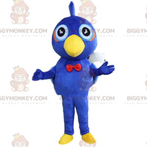 Blauwe en gele vogel BIGGYMONKEY™ mascottekostuum, pluche