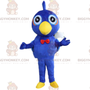 Blå og gul fugl BIGGYMONKEY™ maskotkostume, plys