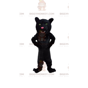 Μαύρος πάνθηρας BIGGYMONKEY™ μασκότ στολή, γιγάντια στολή