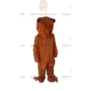 Traje de mascote BIGGYMONKEY™ urso marrom peludo e macio