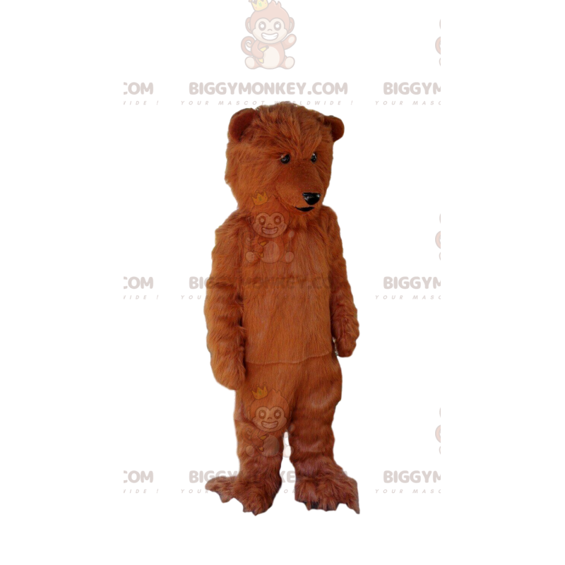 BIGGYMONKEY™ mascot costume furry and soft brown bear, grizzly