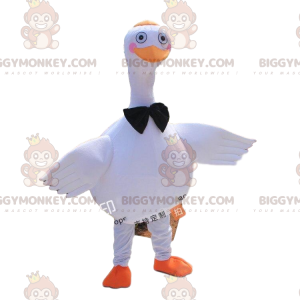 Kæmpegås BIGGYMONKEY™ maskotkostume, stort hvidt fuglekostume -