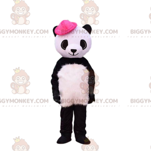 Costume de mascotte BIGGYMONKEY™ de panda noir et blanc avec un