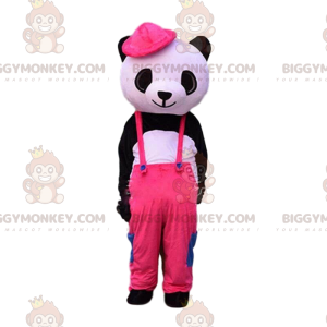 Costume de mascotte BIGGYMONKEY™ de panda noir et blanc habillé