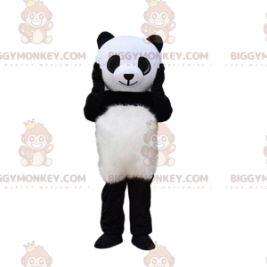 Giant panda BIGGYMONKEY™ mascot costume, black and white bear