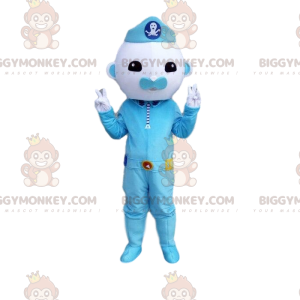 BIGGYMONKEY™ Mascot Costume Blue Character Police Officer Blue