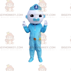 Traje de mascote BIGGYMONKEY™ Personagem Azul Policial Terno