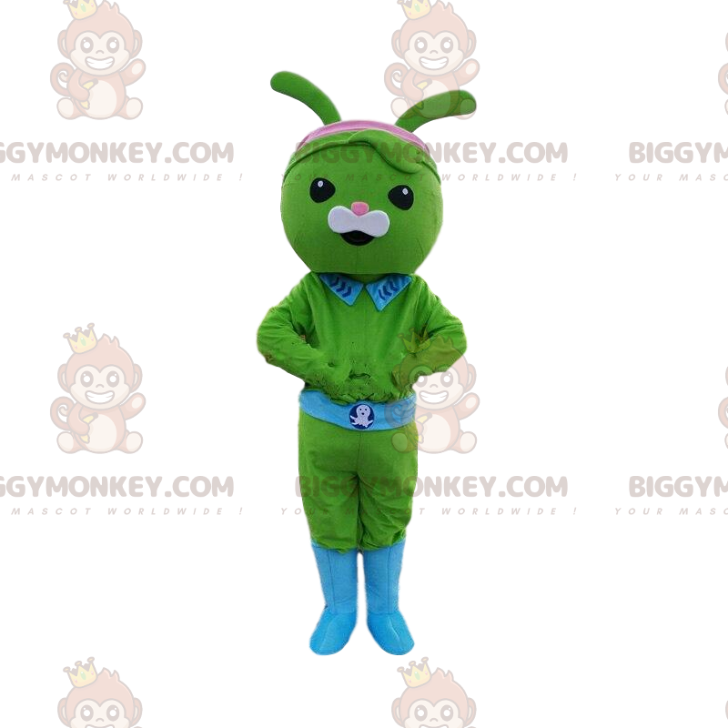 Green Rabbit BIGGYMONKEY™ Mascot Costume, Green Creature