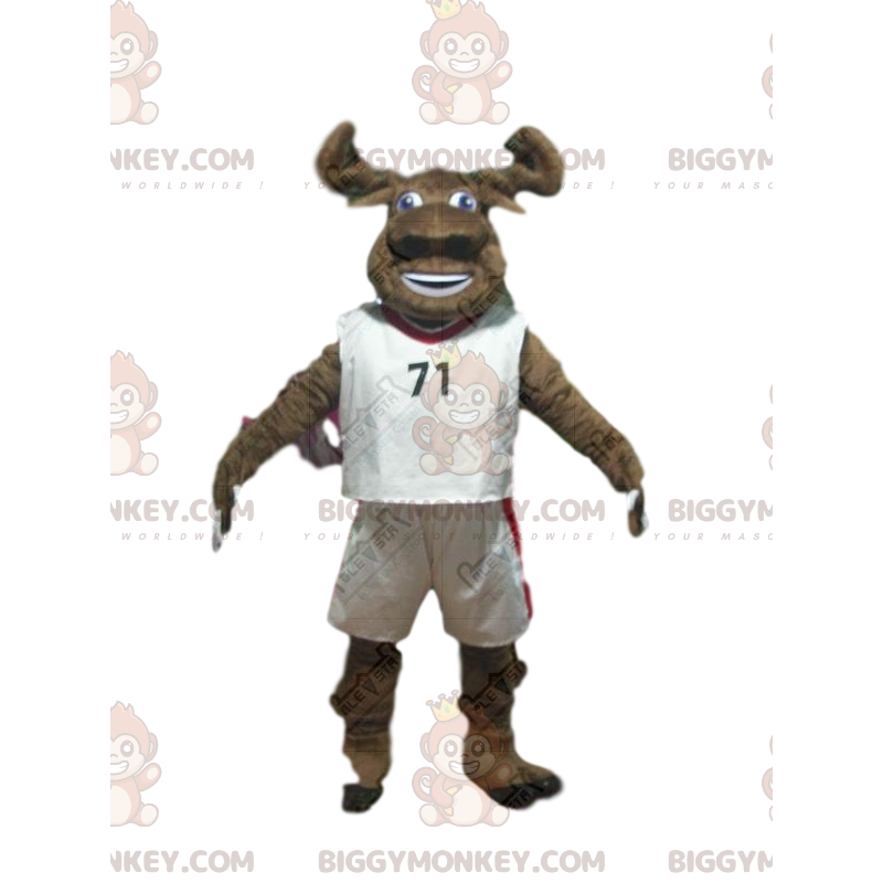 BIGGYMONKEY™ maskottiasu ruskeasta puhvelista BIGGYMONKEY™ maskottiasu ruskeasta puhvelista