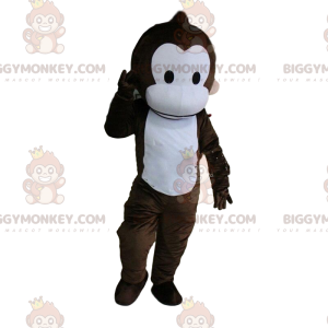 Costume de mascotte BIGGYMONKEY™ de singe marron et blanc