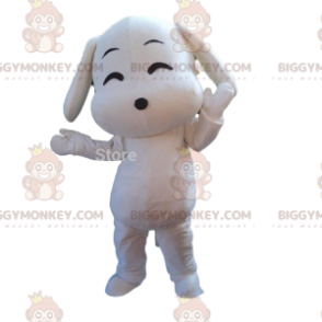 Costume de mascotte BIGGYMONKEY™ de chien blanc, costume de