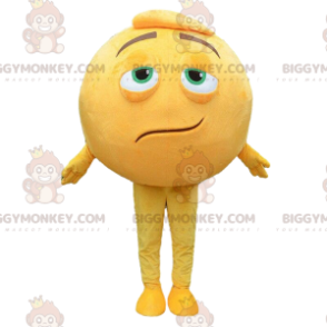 Giant Yellow Smiley BIGGYMONKEY™ Mascot Costume, Round Snowman