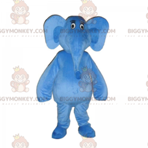 BIGGYMONKEY™ maskottiasu Sininen elefantti isoilla korvilla