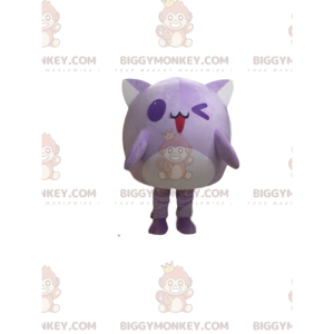 Costume da mascotte gatto viola BIGGYMONKEY™, costume da