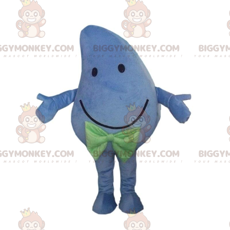 Giant Smiling Blue Mango BIGGYMONKEY™ maskottiasu, sininen puku