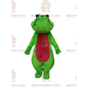 Green and red crocodile BIGGYMONKEY™ mascot costume, alligator