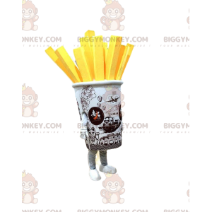 Giant Fries Cone BIGGYMONKEY™ Maskottchen-Kostüm, Pommes-Kostüm