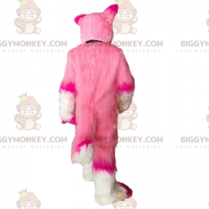 BIGGYMONKEY™ weißes und rosa Hundemaskottchenkostüm