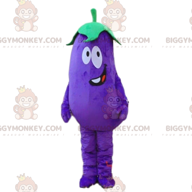 Giant Eggplant BIGGYMONKEY™ Mascot Costume, Purple Vegetable