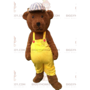 Traje de mascote BIGGYMONKEY™ de pelúcia marrom vestida de