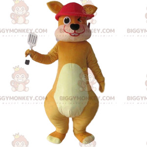 Costume de mascotte BIGGYMONKEY™ de kangourou marron et avec