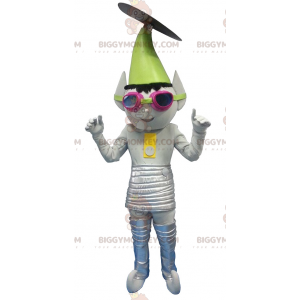 Kovově šedý kostým mimozemského trolla BIGGYMONKEY™ maskota –