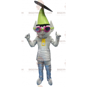 Metallic grijze buitenaardse trol BIGGYMONKEY™ mascottekostuum