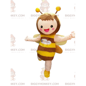 Fantasia de mascote BIGGYMONKEY™ de abelha muito sorridente