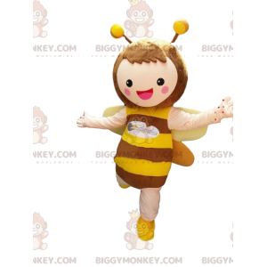 Very Smiling Bee BIGGYMONKEY™ Mascot Costume, Giant Bee Costume