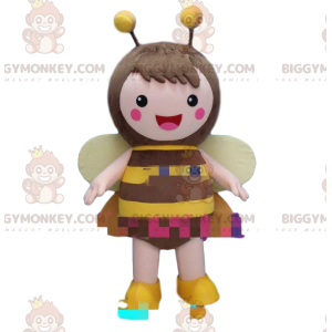 BIGGYMONKEY™ female bee mascot costume, flying insect costume -